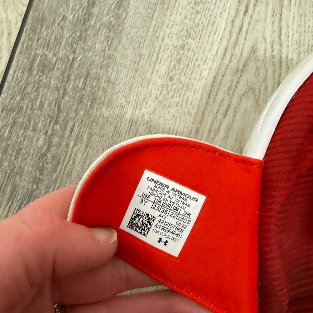 Under Armour Red and White Sandals for Casual Comfort